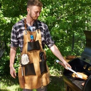 Heavy Duty Grill Apron - canvas & leather NEW